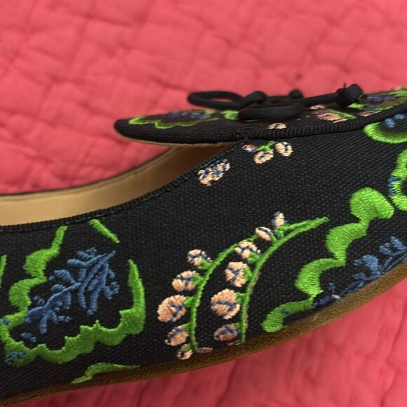 Kate Spade Women's Floral Embroidered Loafers - Black and Green, US6 - Picture 8 of 8